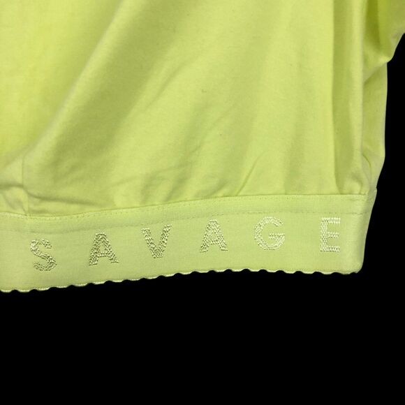 Savage x Fenty Cropped Athletic Top, Neon Green, Rihannas Athletic Wear, Plus 2X - Picture 8 of 9